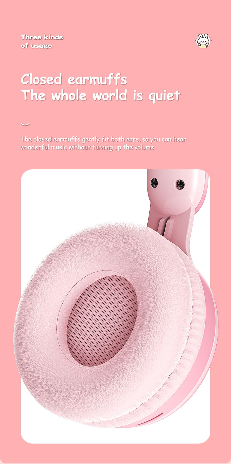 Rabbit Ear Headphones Wireless Luminous Extendable Wheat Headphones