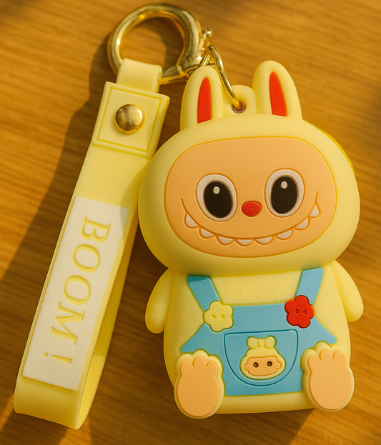 Labubu - Flocked Bunny Wrist‑Strap Keychain